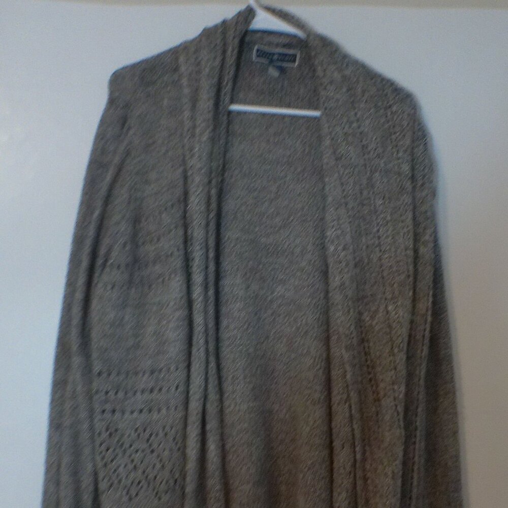 Karen Scott Women’s Open Front Knit Cardigan Sweater – Gray – Size XL